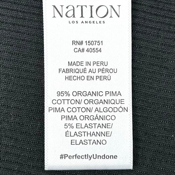 Nation LTD Mock Neck Rib Knit Jet Black Joan Tank Top - Picture 10 of 11